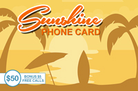 Sunshine Phone Card $50 - International Calling Cards